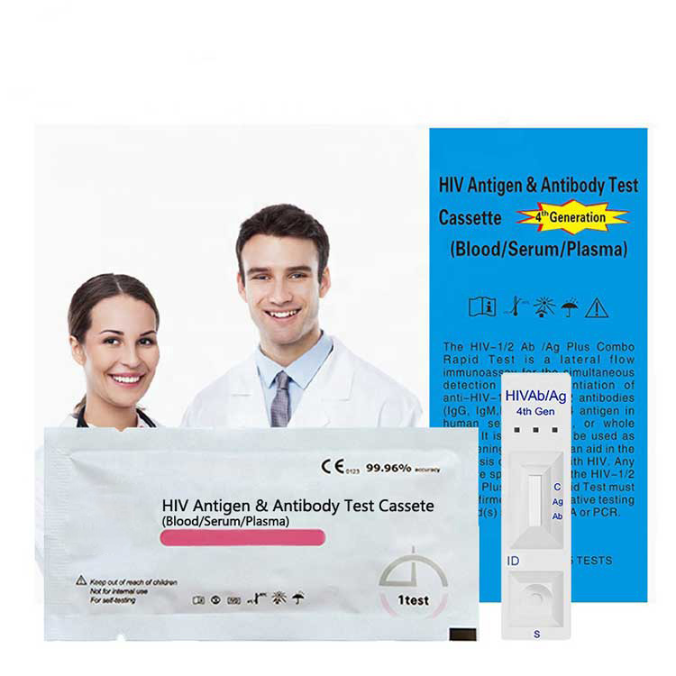 Nová 4. generace Hiv Test Kit 1/2 Ag Ab Rapid Test Cassette